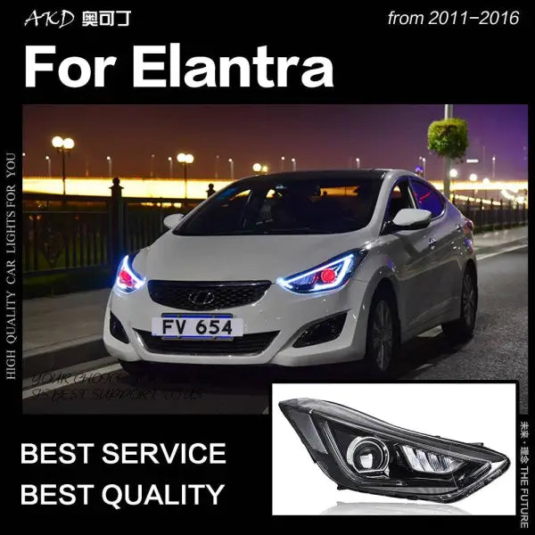 Car Styling Head lamp light for Hyundai Elantra LED