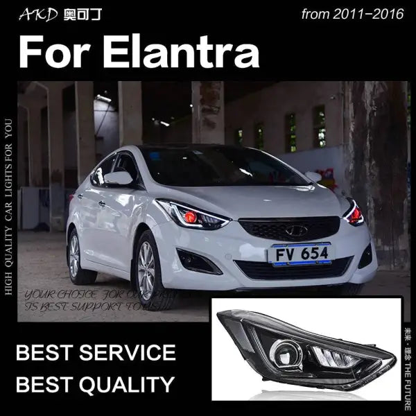 Car Styling Head lamp light for Hyundai Elantra LED