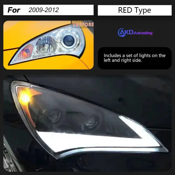 Car Styling Head lamp light for Hyundai Genesis Coupe