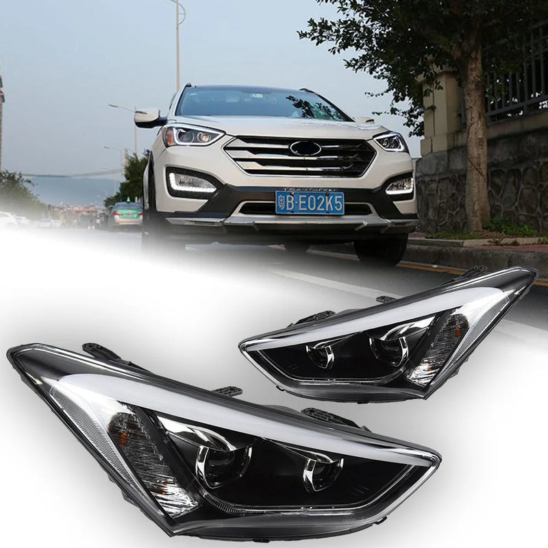 Car Styling Head Lamp for Hyundai IX45 Headlights 2013-2016 New Santa Fe LED Headlight DRL Hid Bi Xenon