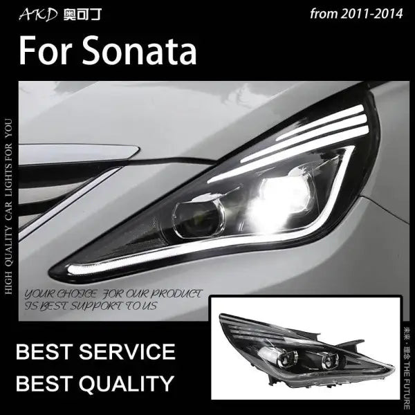 Car Styling Head lamp light for Hyundai Sonata Headlights