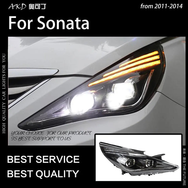 Car Styling Head Lamp for Hyundai Sonata Headlights 2011-2014 Sonata Dynamic Signal LED Headlight DRL Bi Xenon