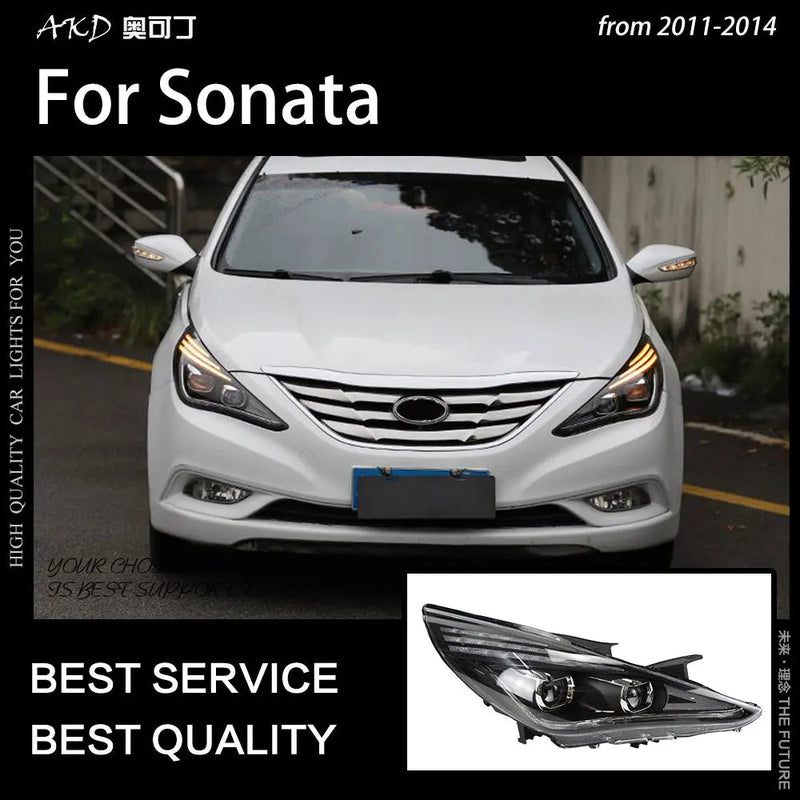 Car Styling Head Lamp for Hyundai Sonata Headlights 2011-2014 Sonata Dynamic Signal LED Headlight DRL Bi Xenon