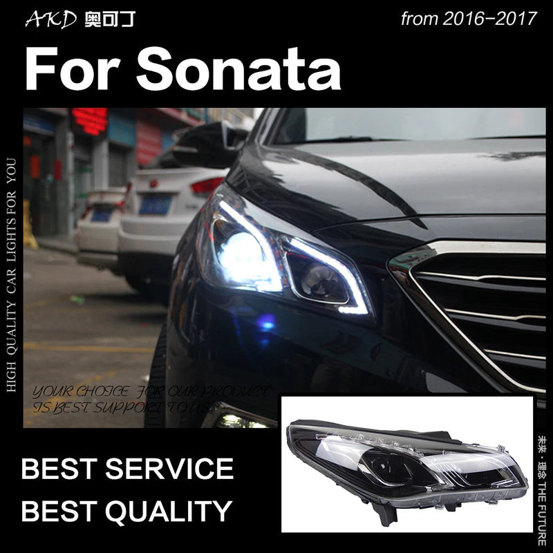 Car Styling Head Lamp for Hyundai Sonata Headlights 2016-2017 New Sonata LED Headlight DRL Hid Bi Xenon