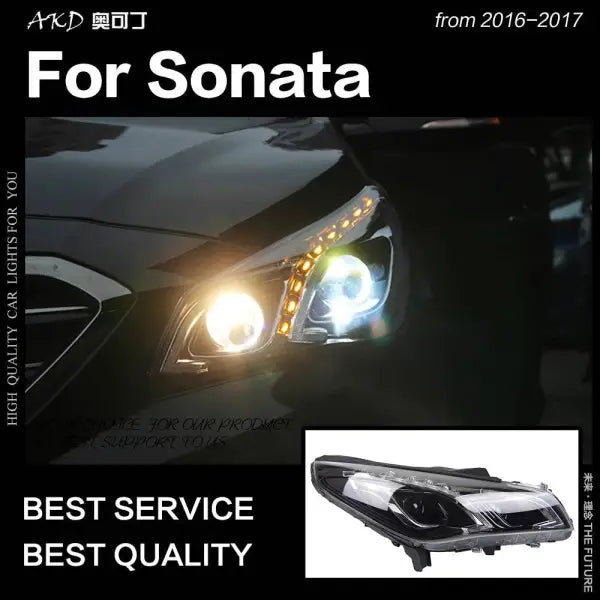 Car Styling Head lamp light for Hyundai Sonata Headlights