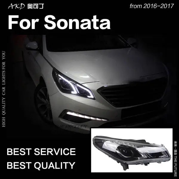 Car Styling Head lamp light for Hyundai Sonata Headlights