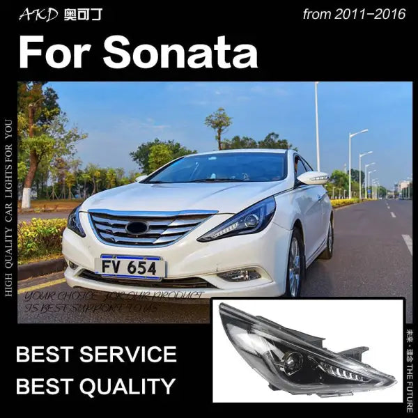 Car Styling Head lamp light for Hyundai Sonata LED