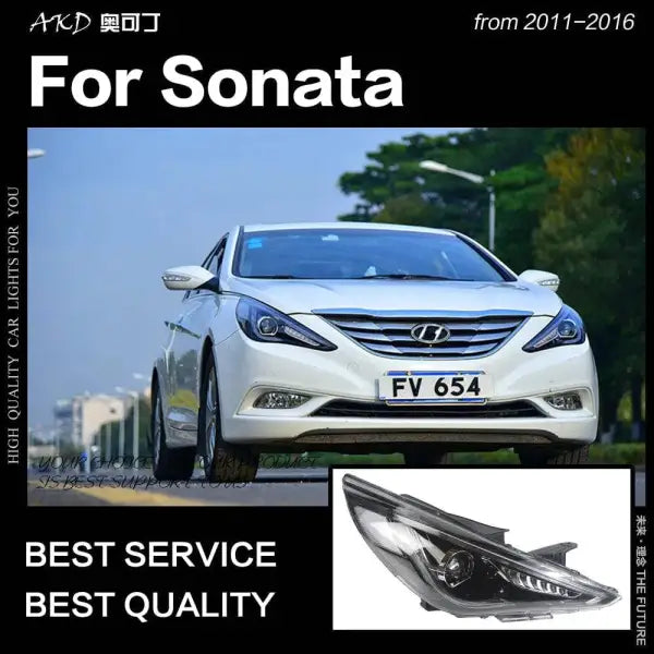 Car Styling Head lamp light for Hyundai Sonata LED