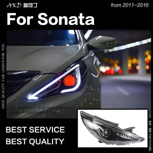 Car Styling Head lamp light for Hyundai Sonata LED