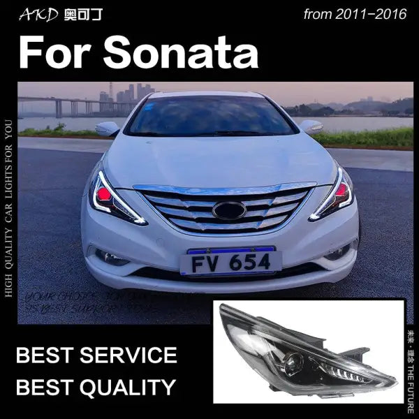 Car Styling Head lamp light for Hyundai Sonata LED