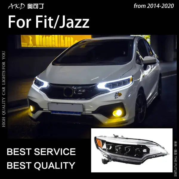 Car Styling Head lamp light for Jazz Fit LED Headlight