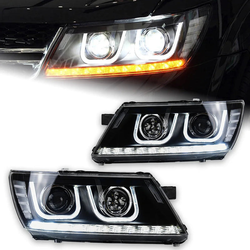 Car Styling Head Lamp for JCUV Headlights 2008-2019 Journey LED Headlight DRL Freemont Angel Eye Bi Xenon Beam