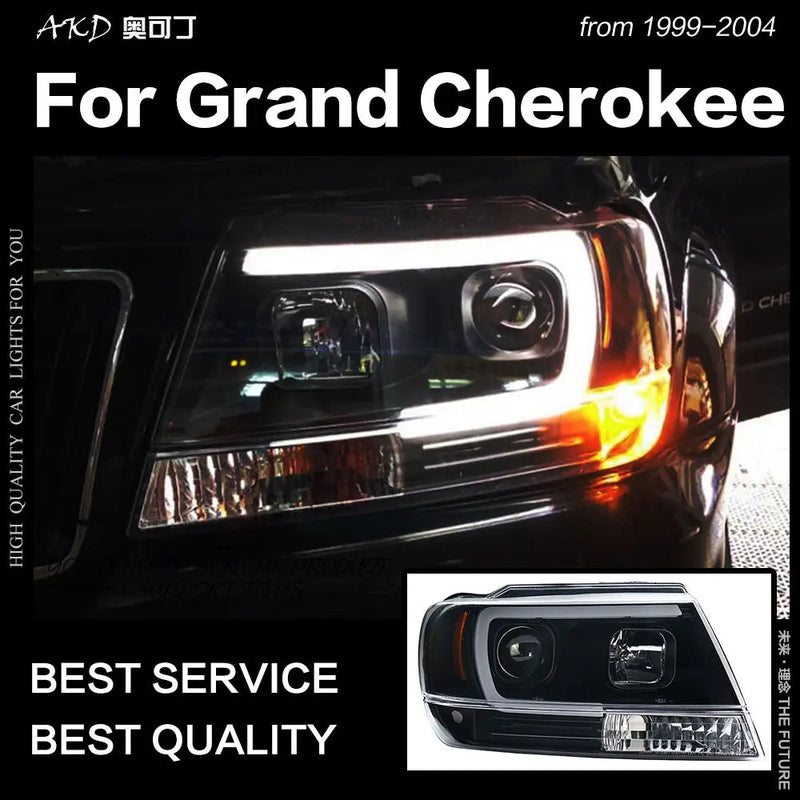 Car Styling Head Lamp for Jeep Grand Cherokee Headlight 1999-2004 LED Headlight DRL Hid Bi Xenon Lens