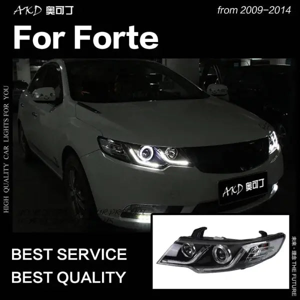 Car Styling Head lamp light for Kia Forte Headlights