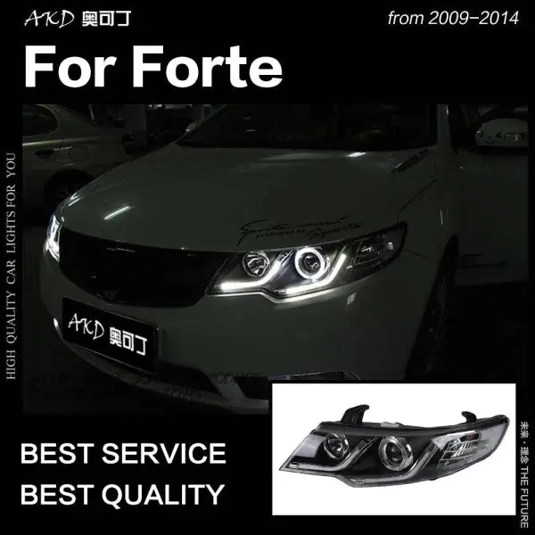 Car Styling Head lamp light for Kia Forte Headlights