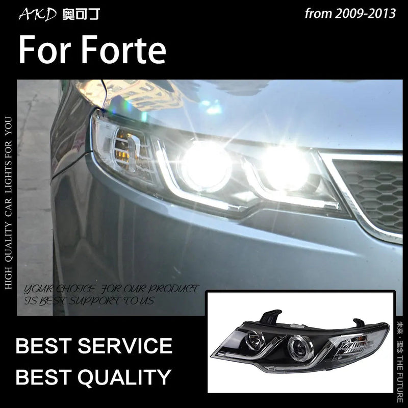 Car Styling Head Lamp for Kia Forte Headlights 2009-2015 Forte Coupe LED Headlight LED DRL Hid Bi Xenon