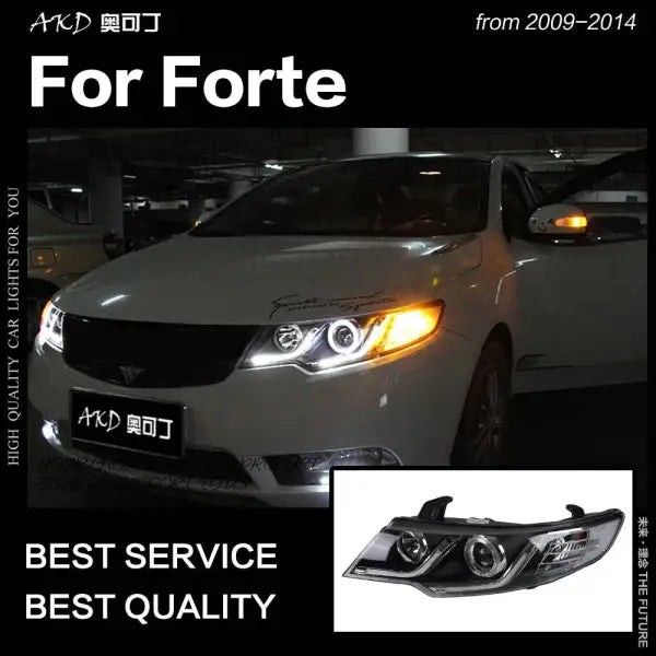 Car Styling Head lamp light for Kia Forte Headlights