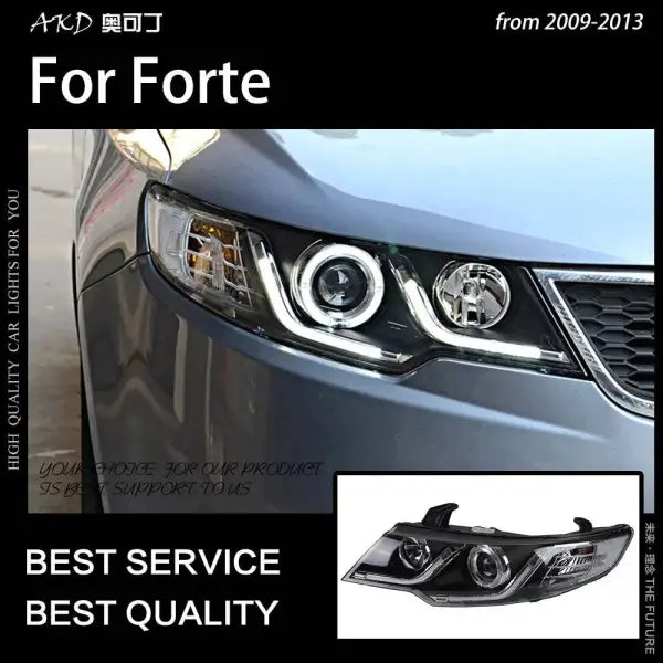 Car Styling Head lamp light for Kia Forte Headlights