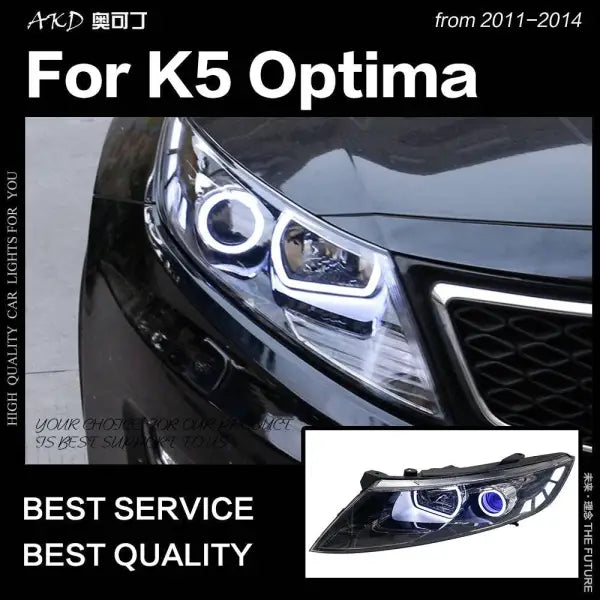 Car Styling Head lamp light for Kia K5 Headlights 2011-2014