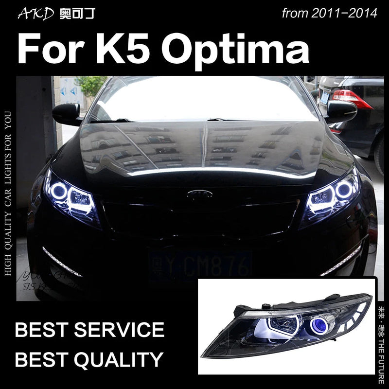 Car Styling Head Lamp for Kia K5 Headlights 2011-2014 Optima LED Headlight Angel Eye LED DRL Hid Bi Xenon