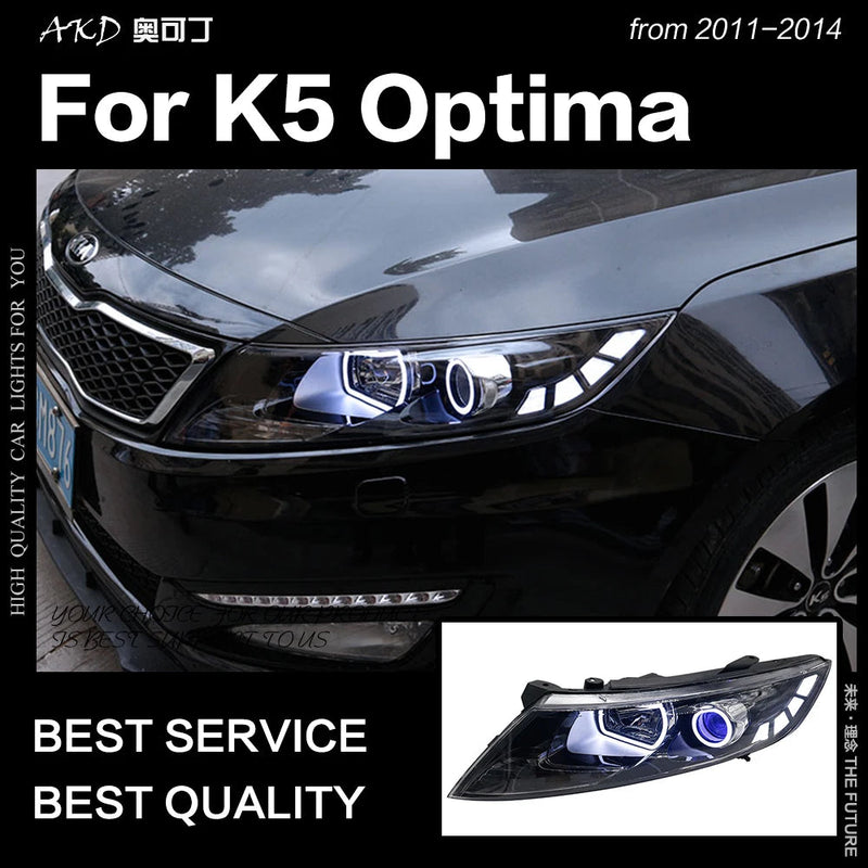 Car Styling Head Lamp for Kia K5 Headlights 2011-2014 Optima LED Headlight Angel Eye LED DRL Hid Bi Xenon