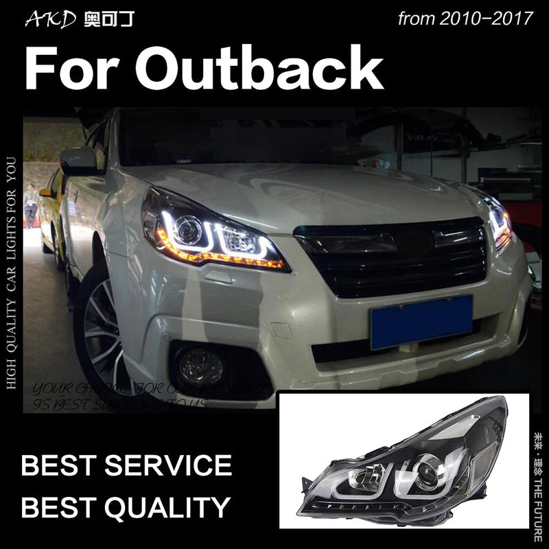 Car Styling Head Lamp for Legacy Headlights 2010-2016 Legacy LED Headlight Angel Eye DRL Hid Bi Xenon