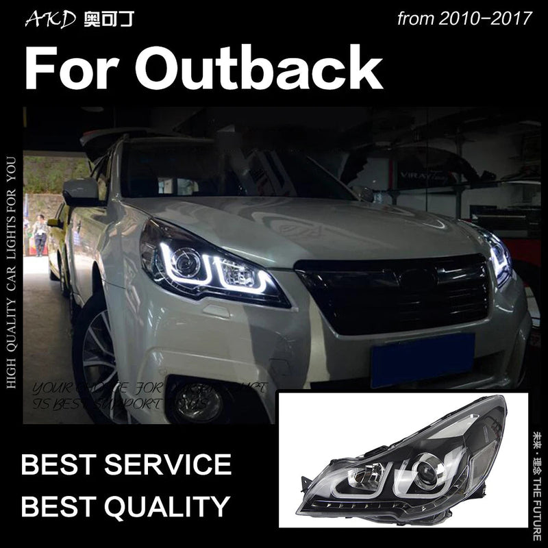 Car Styling Head Lamp for Legacy Headlights 2010-2016 Legacy LED Headlight Angel Eye DRL Hid Bi Xenon