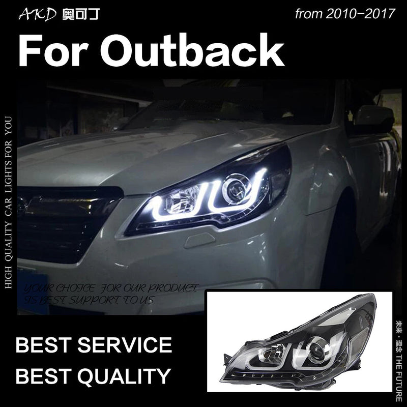 Car Styling Head Lamp for Legacy Headlights 2010-2016 Legacy LED Headlight Angel Eye DRL Hid Bi Xenon