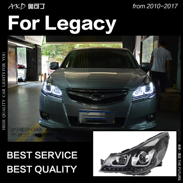 Car Styling Head Lamp for Legacy Headlights 2010-2016 Legacy LED Headlight Angel Eye DRL Hid Bi Xenon