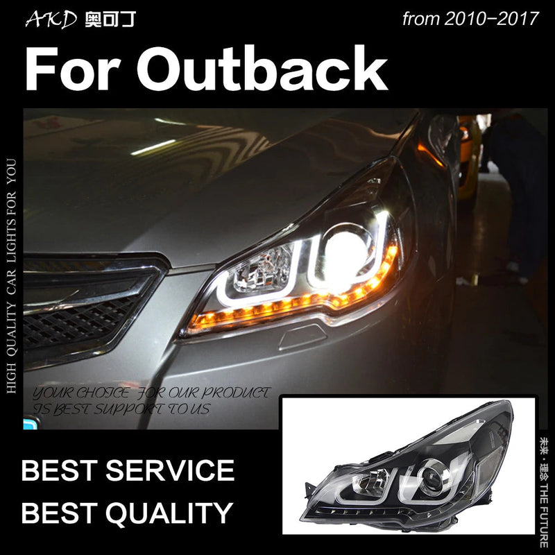 Car Styling Head Lamp for Legacy Headlights 2010-2016 Legacy LED Headlight Angel Eye DRL Hid Bi Xenon