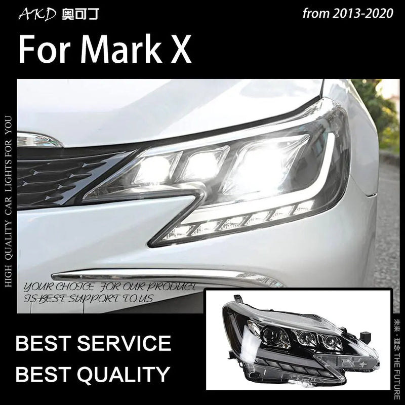 Car Styling Head Lamp for Mark X Headlights 2013-2020 Reiz LED Headlight LED DRL Dynamic Signal Bi Xenon Projector