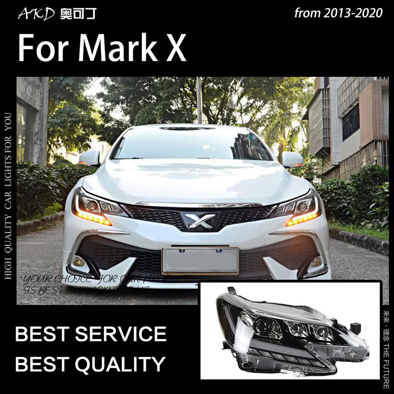 Car Styling Head Lamp for Mark X Headlights 2013-2020 Reiz LED Headlight LED DRL Dynamic Signal Bi Xenon Projector