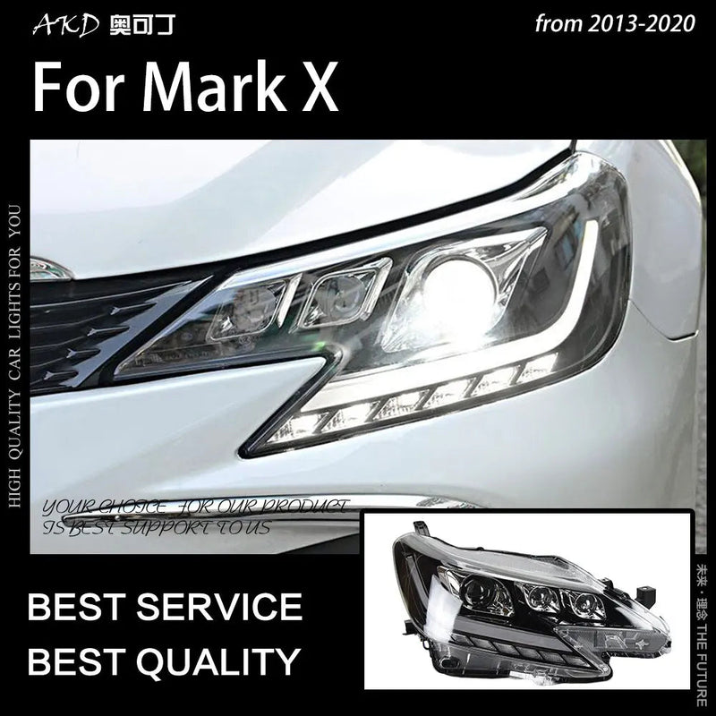 Car Styling Head Lamp for Mark X Headlights 2013-2020 Reiz LED Headlight LED DRL Dynamic Signal Bi Xenon Projector