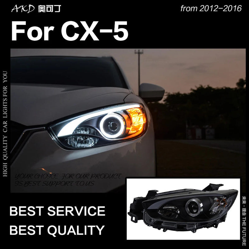 Car Styling Head Lamp for Mazda CX-5 LED Headlight 2012-2016 Brand Eagle Eye Angel Eye LED DRL Hid Bi Xenon