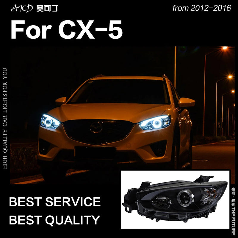 Car Styling Head Lamp for Mazda CX-5 LED Headlight 2012-2016 Brand Eagle Eye Angel Eye LED DRL Hid Bi Xenon