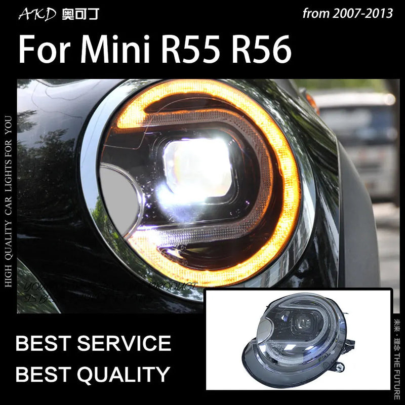 Car Styling Head Lamp for MINI R55 Headlights 2007-2013 R56 LED Headlight F58 F57 Cooper DRL LED Projector Beam