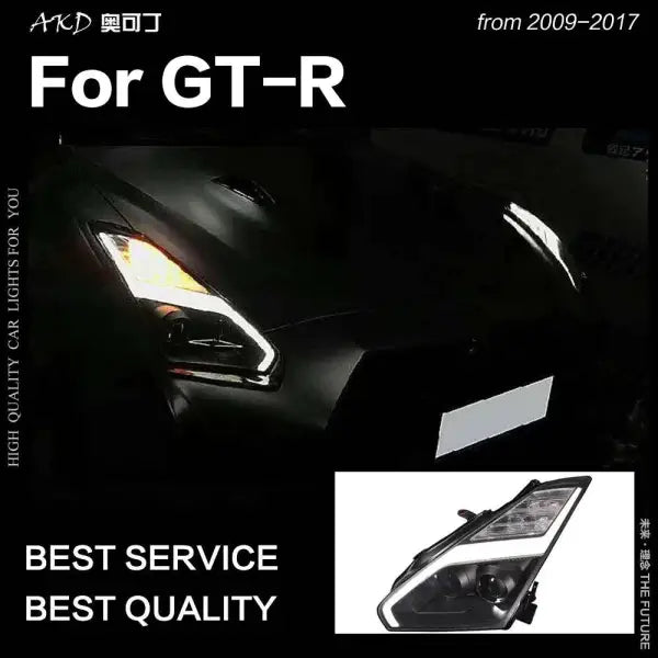 Car Styling Head lamp light for Nissan GT-R Headlights