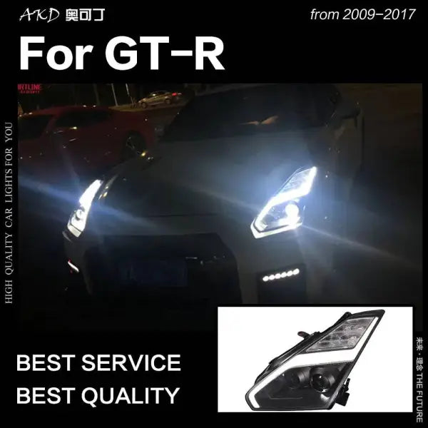 Car Styling Head lamp light for Nissan GT-R Headlights