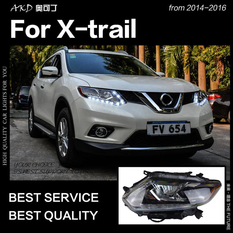 Car Styling Head Lamp for Nissan X-Trail Headlights 2014 Rouge LED Headlight Orignal Design DRL Hid Option Beam