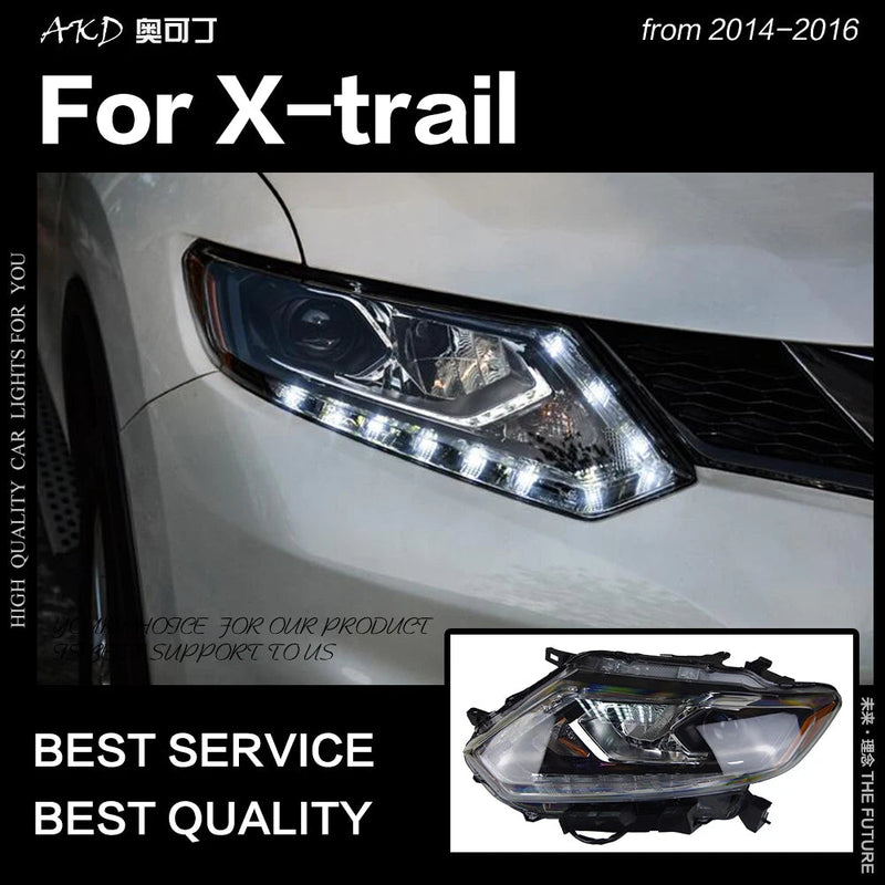 Car Styling Head Lamp for Nissan X-Trail Headlights 2014 Rouge LED Headlight Orignal Design DRL Hid Option Beam