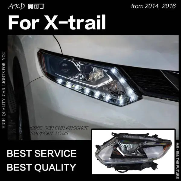 Car Styling Head lamp light for Nissan X-Trail Headlights