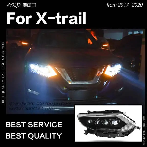 Car Styling Head lamp light for Nissan X-Trail Headlights