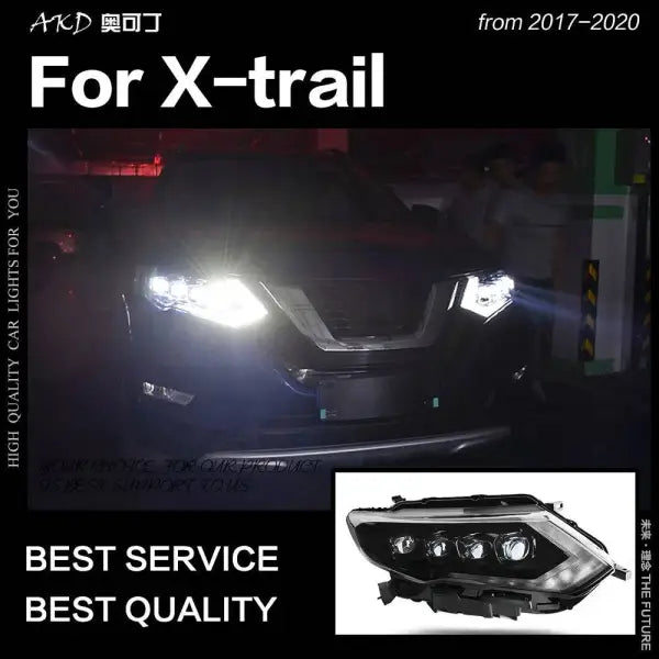 Car Styling Head lamp light for Nissan X-Trail Headlights