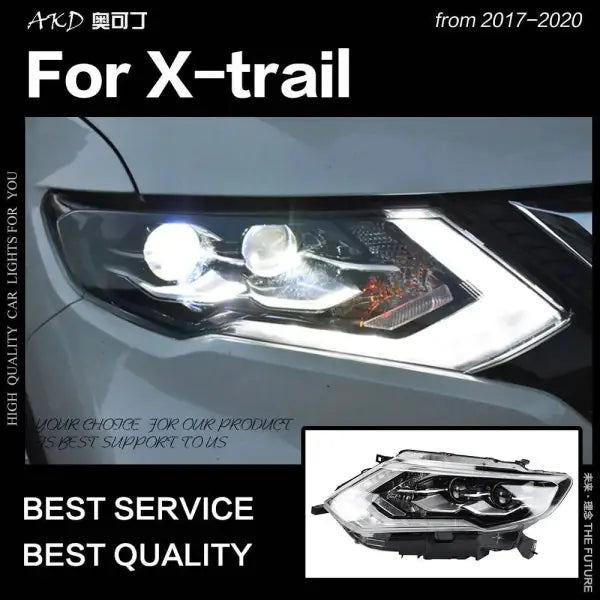 Car Styling Head lamp light for Nissan X-Trail LED