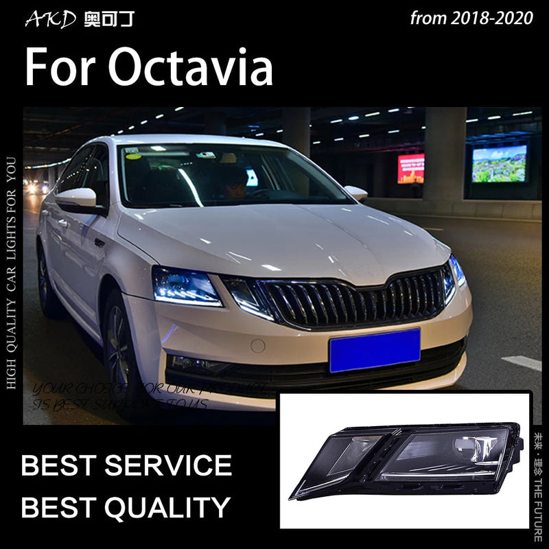 Car Styling Head Lamp for Octavia Headlight 2018-2020 New Octavia LED Headlight DRL LED Projector Lens