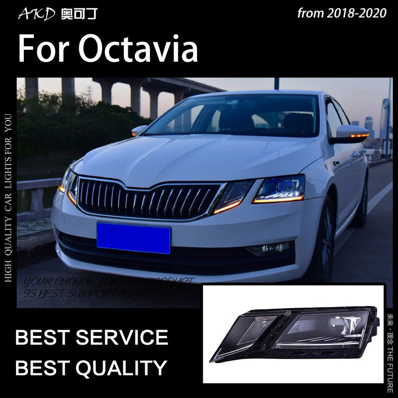 Car Styling Head Lamp for Octavia Headlight 2018-2020 New Octavia LED Headlight DRL LED Projector Lens