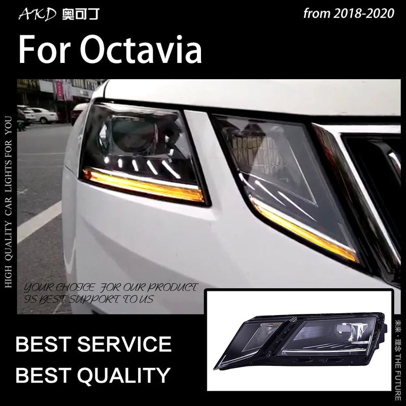 Car Styling Head Lamp for Octavia Headlight 2018-2020 New Octavia LED Headlight DRL LED Projector Lens