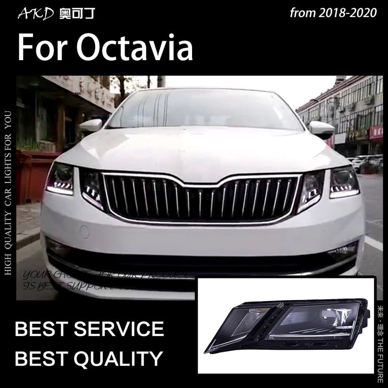 Car Styling Head Lamp for Octavia Headlight 2018-2020 New Octavia LED Headlight DRL LED Projector Lens