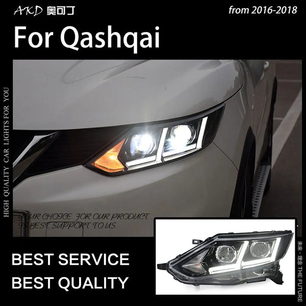 Car Styling Head Lamp for Qashqai Headlight 2016-2018 Dualis LED Headlight DRL Bi Xenon Projector Lens Auto Accessorie