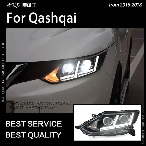 Car Styling Head lamp light for Qashqai Headlight 2016-2018